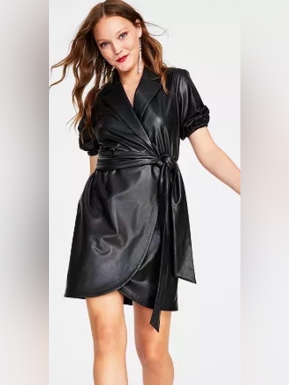 Bar III faux leather dress